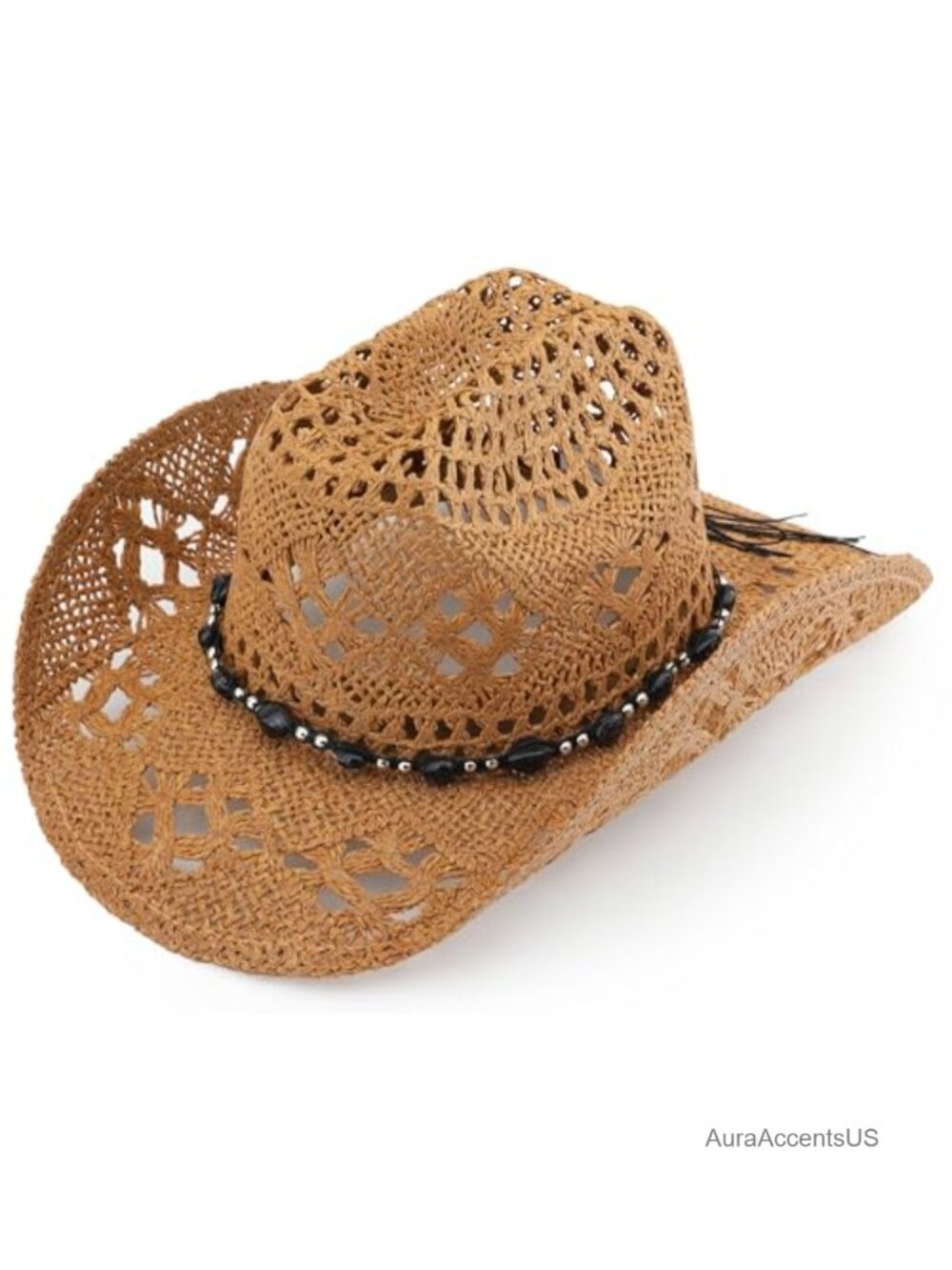 Straw Cowboy Hat Shapeable Wide Brim Western Cattleman Style Unisex